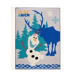 Carpet your life Detský koberec Frozen - Olaf a Sven, 95x133 cm - šedo-modrý