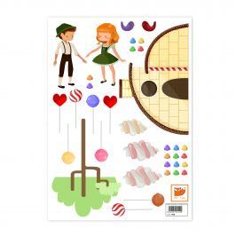 Mr. FOX Samolepka na stenu Candy house, 29,7x42 cm