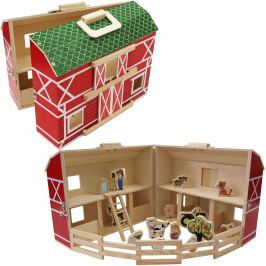 Teddies Domček farma rozkladacia - drevo - 17ks