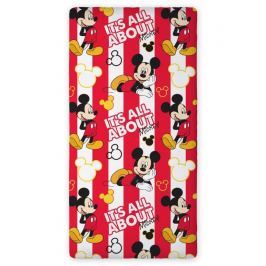 Faro Detské bavlnené prestieradlo Mickey Mouse, 90x200 cm - červeno-biele