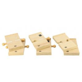 Bigjigs Drevené autodráhy - Spojky drevené cesty - 6 ks