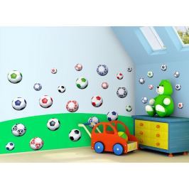 Mint Kitten Samolepka na stenu Futbalové lopty, 0,5 m
