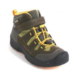 Keen Chlapčenské outdoorové topánky Hikeport Mid WP - hnedo-žlté