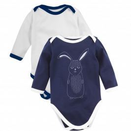 Garnamama Chlapčenská súprava 2ks body Rabbit - biela / modrá