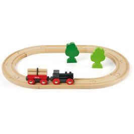Brio Malá vláčkodráha s vláčikom a vagóniky s kladami