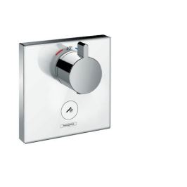 Sprchová batéria Hansgrohe Showerselect Glass bez podomietkového telesa biela / chróm 15735400