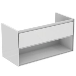 Skrinka pod umývadlo Ideal Standard CONNECT AIR 103 cm, DEKOR SIVÝ DUB+MATNÝ BIELY LAK E0828PS