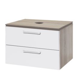 Kúpeľňová skrinka pod umývadlo Naturel Vario Dekor 69x45 cm biela VARIODESK75ZDBBL