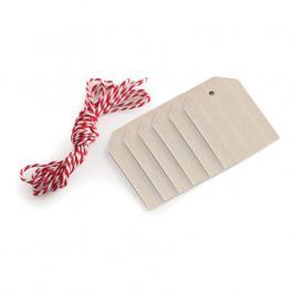 NordicWare Drevené visačky so šnúrkou Wood Tags & Bakers Twine 6 kusov, Nordic Ware