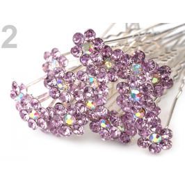 Štrasová vlásenka kvet Ø6 mm amethyst light 20ks Stoklasa