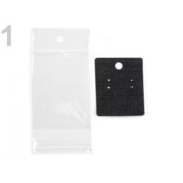 Karta na náušnice s visačkou a sáčikom 40x50 mm Black 20sada Stoklasa