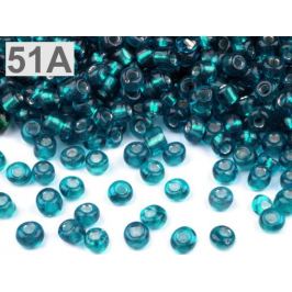 Rokajl sklenený 8/0 s prieťahom 3mm zelenomodrá tm 50g Stoklasa