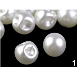 Perla k našitiu / gombík Ø14 mm biela perleť 10ks Stoklasa