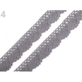 Čipka bavlnená šírka 25 mm paličkovaná Charcoal Gray 162m Stoklasa