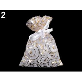 Darčekové vrecko 13x18 cm organza s ornamentami zlatá 1ks Stoklasa