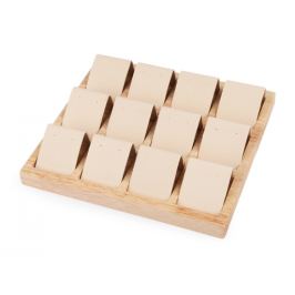 Drevené plato so semišom na vystavení 12 párov náušníc 19x20,5 cm buk 1ks Stoklasa