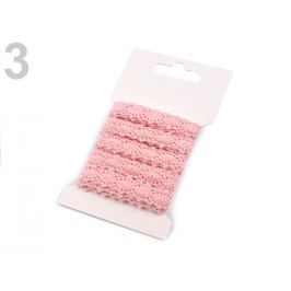 Čipka bavlnená šírka 12 mm paličkovaná Pearl Blush 1kar. Stoklasa