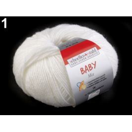 Pletacia priadza 50 g Baby mix biela 1ks